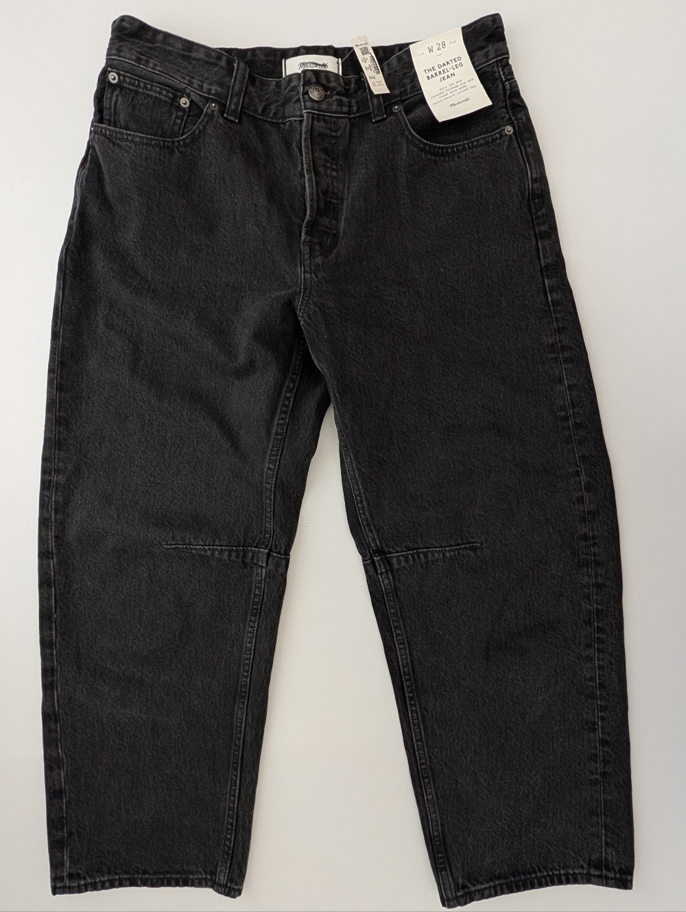 NWT Madewell The Darted Barrel Leg Jean Washed Black Size 28 Women's - Picture 2 of 7